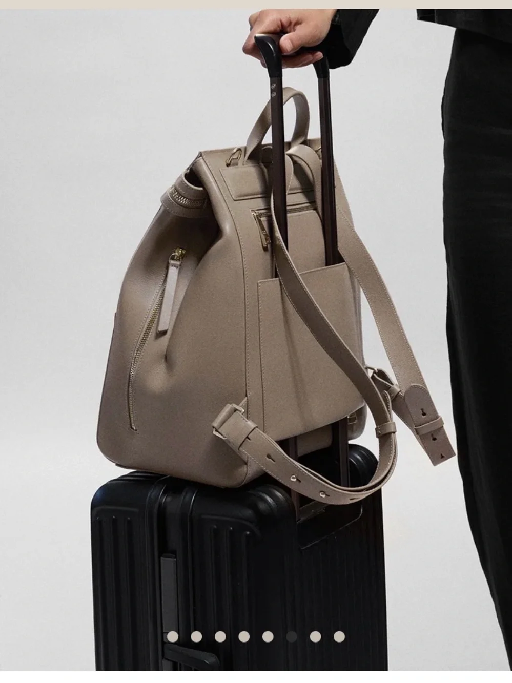Mina Baie Harper Leather Backpack in Desert